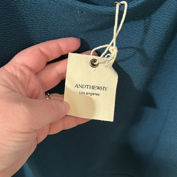 New with tags ANDTHEWHY teal and pearl detail crop top - Picture 9 of 11